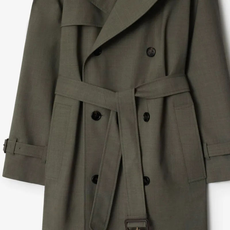 Burberry SS25 Trench Coat Women's Moss Heather Gray-4