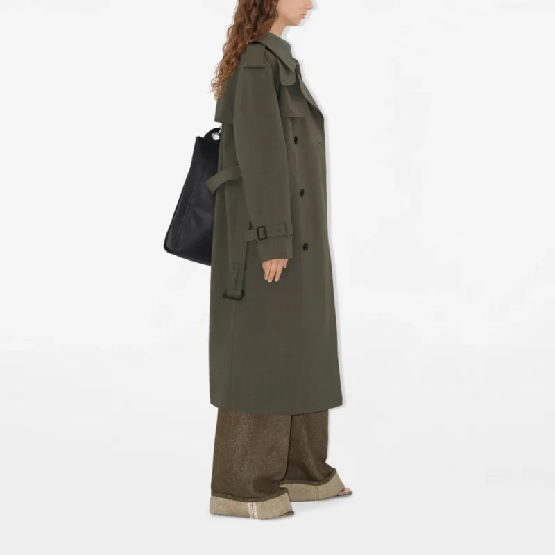 Burberry SS25 Trench Coat Women's Moss Heather Gray-3
