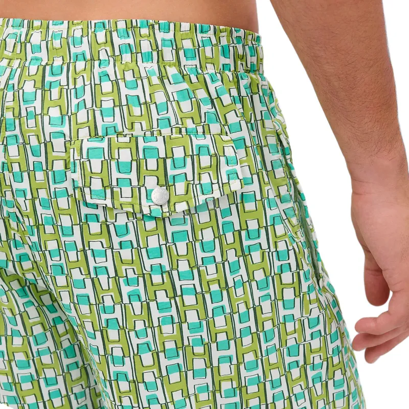 HERMES SS25 Beach Shorts Men's Green-3