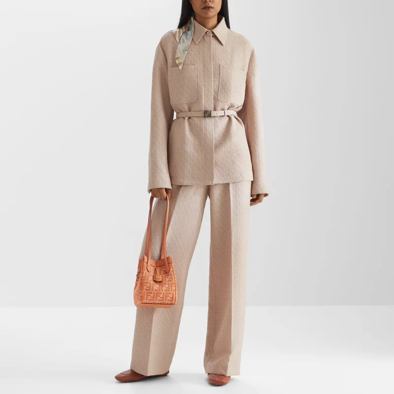 FENDI Ff Jacquard Belted Waist Jacket-2