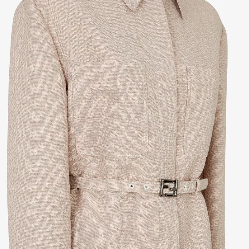 FENDI Ff Jacquard Belted Waist Jacket-4