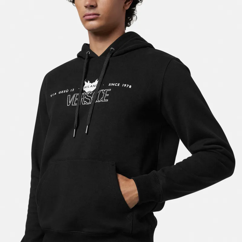 VERSACE Logo Printed Hoodie-4