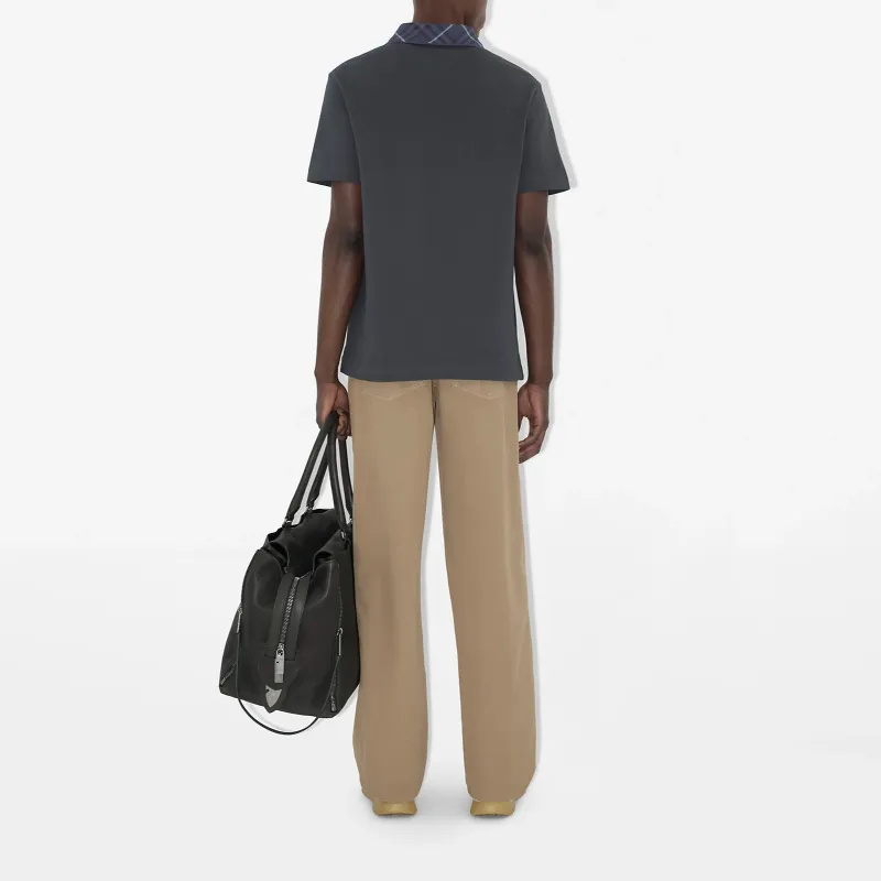 Burberry Check Collar Polo Shirt-5