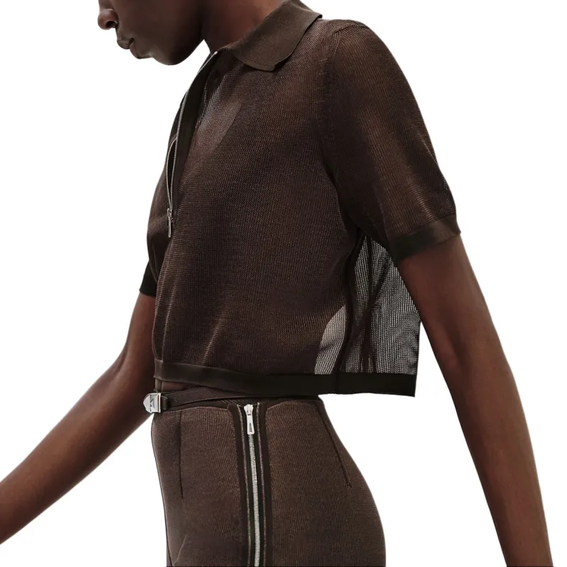 HERMES Polo Shirt Women's Ebony Brown-2