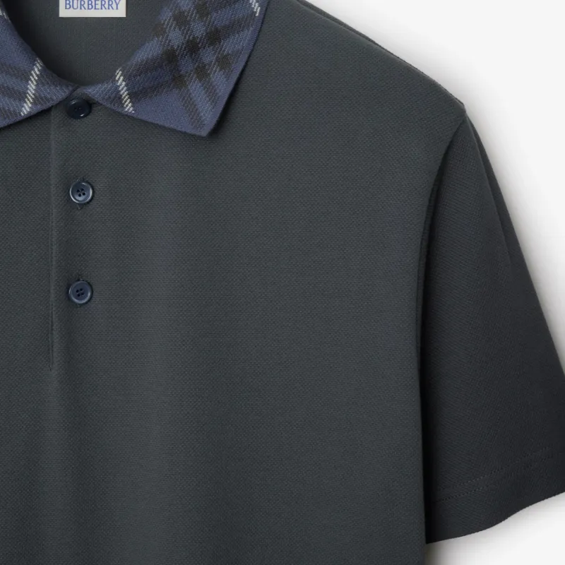 Burberry Check Collar Polo Shirt-7