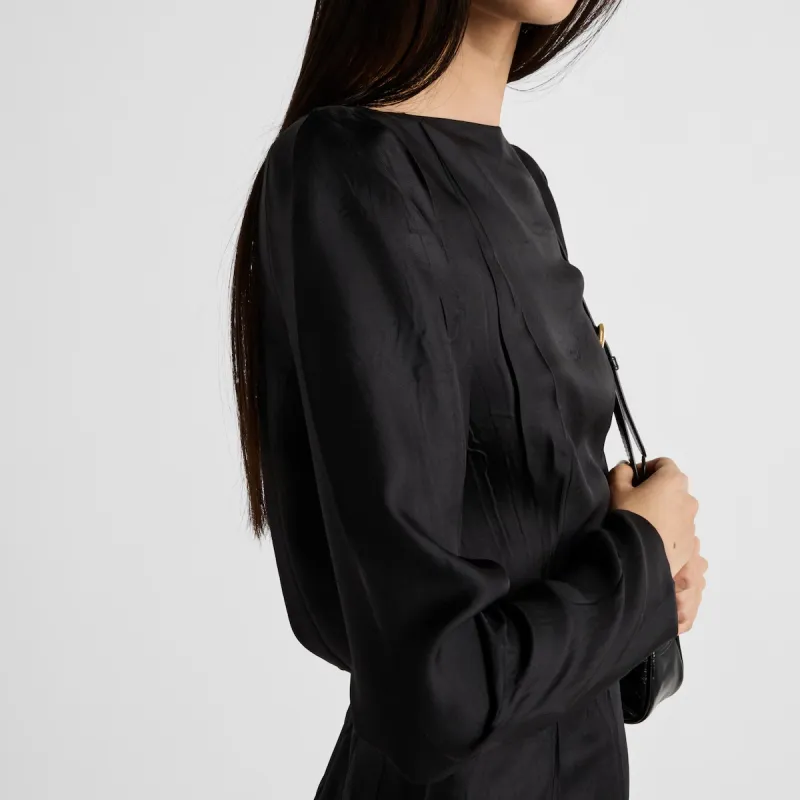 PRADA Long Sleeved Dress Women's Black-4