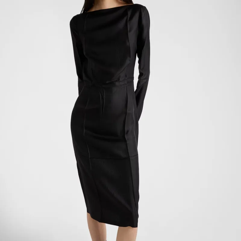 PRADA Long Sleeved Dress Women's Black-3