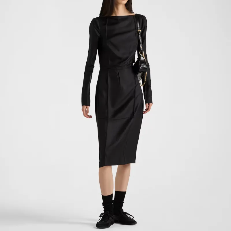 PRADA Long Sleeved Dress Women's Black-1