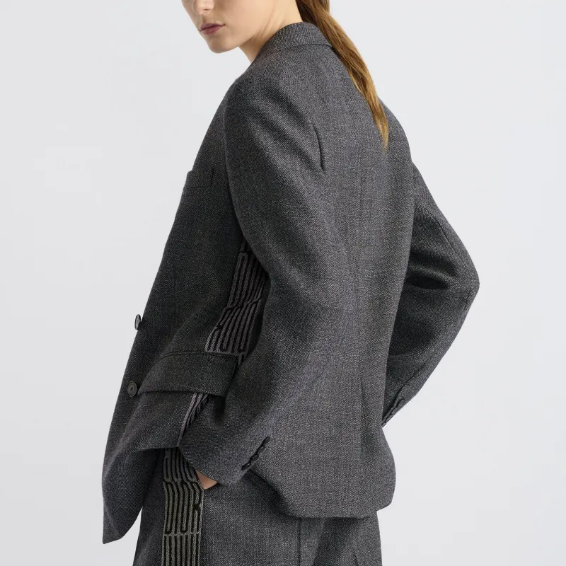 DIOR SS25 Spring Summer Ready to Wear Collection Business Suit Coat Women's Gray-4
