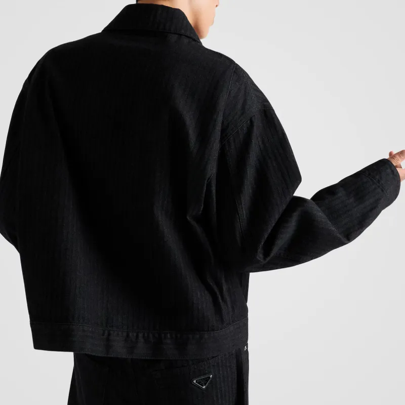 PRADA Denim Jackets Men Black-3