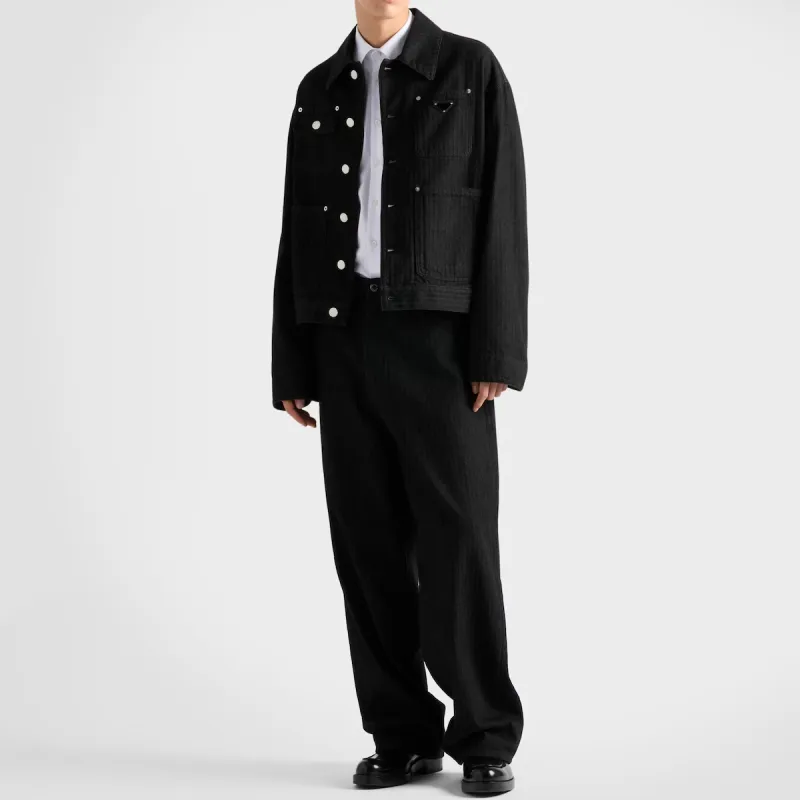 PRADA Denim Jackets Men Black-1