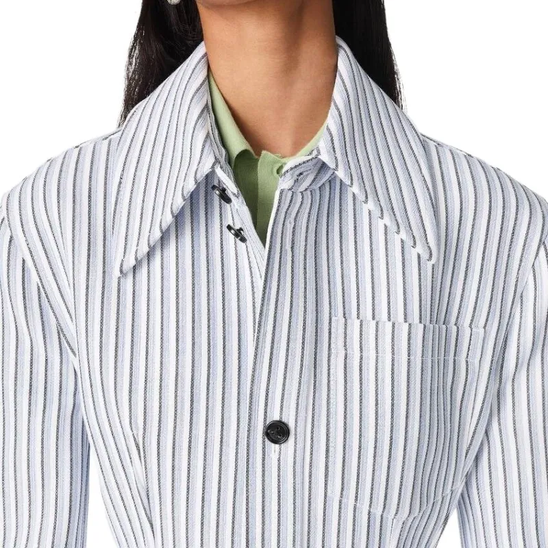 Bottega Veneta Structured Stripe Jacket 'Chalk/Admiral/Navy'-4