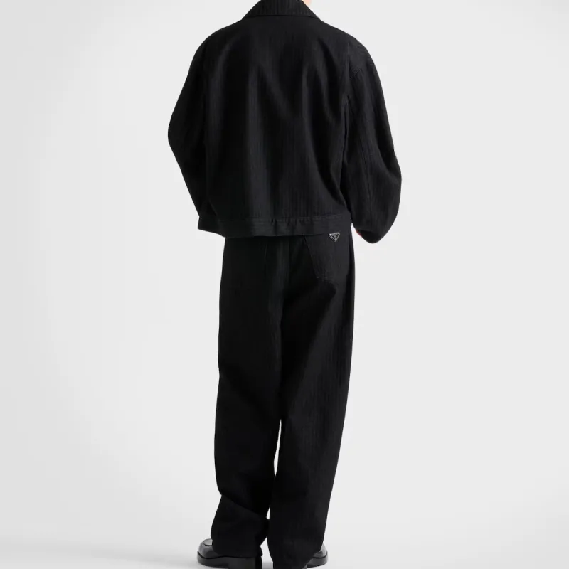 PRADA Denim Jackets Men Black-2