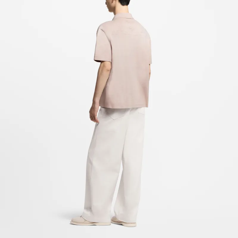LOUIS VUITTON Monogram Embossed Short-Sleeved Knit Shirt-3