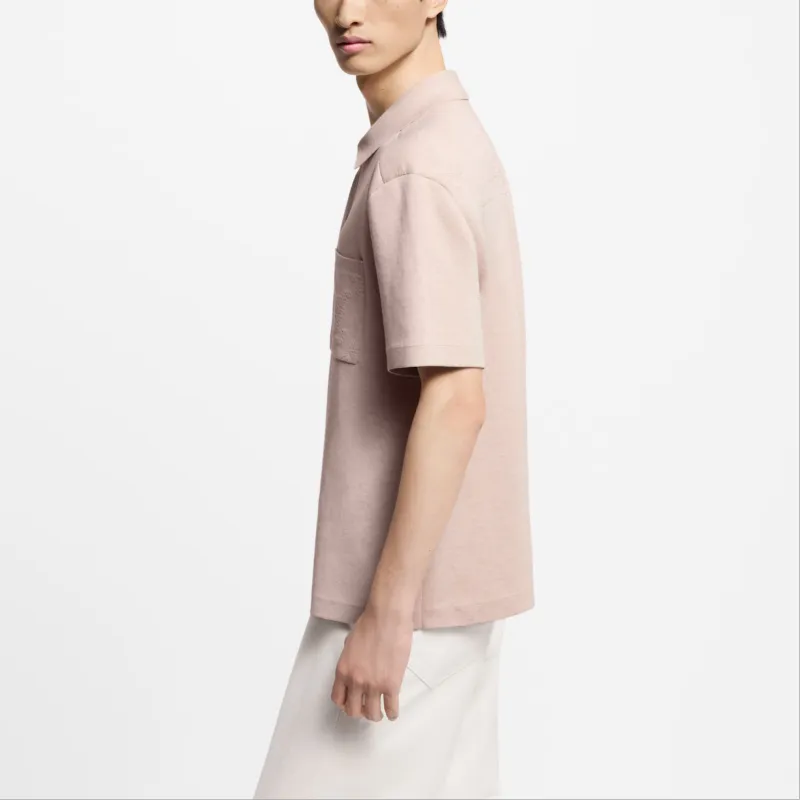 LOUIS VUITTON Monogram Embossed Short-Sleeved Knit Shirt-4