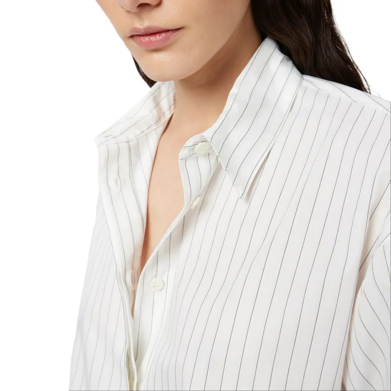 PINKO Oversized Striped Poplin Shirt-5