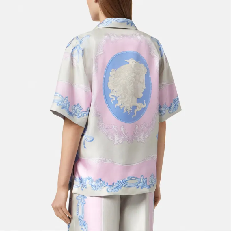 VERSACE Medusa print Silk Shirt-3