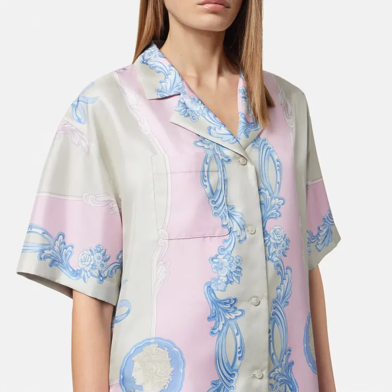 VERSACE Medusa print Silk Shirt-4