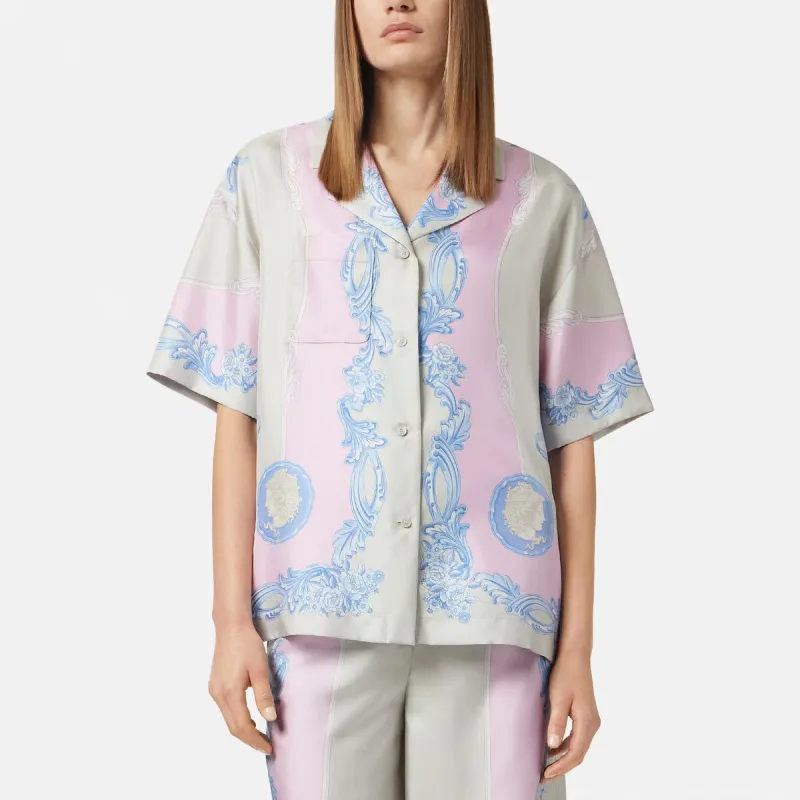 VERSACE Medusa print Silk Shirt-2