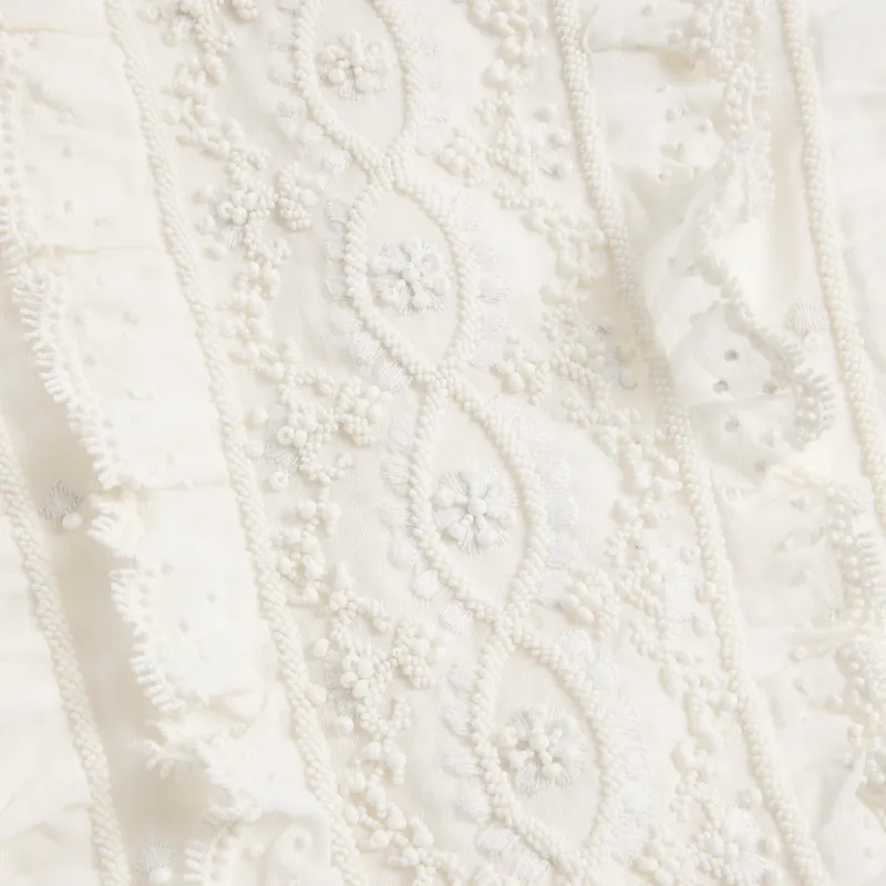 Valentino SS25 Short Sleeved Dress Women's White-7