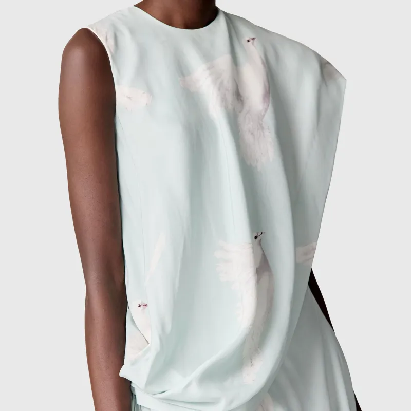 Stella McCartney SS25 Sleeveless Dress Women's Blue-4