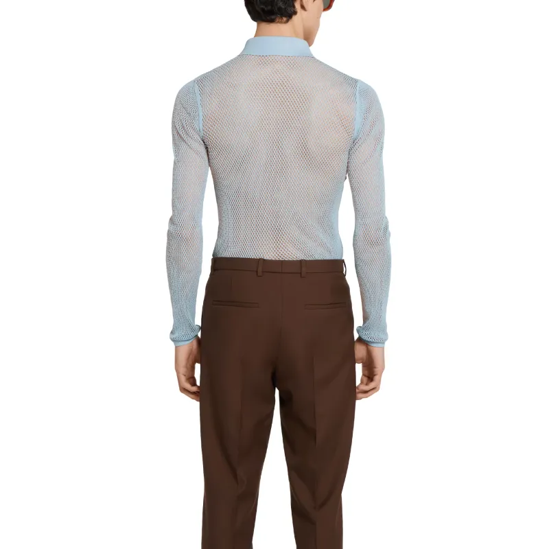 GUCCI Embossed Technical Mesh Polo Top-2