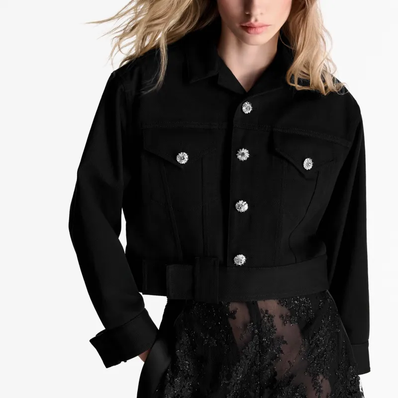 LOUIS VUITTON Denim Jacket Women's Black-1