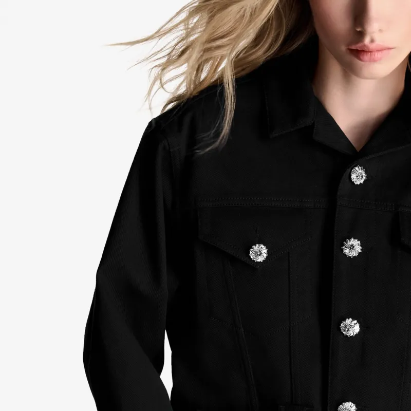 LOUIS VUITTON Denim Jacket Women's Black-4
