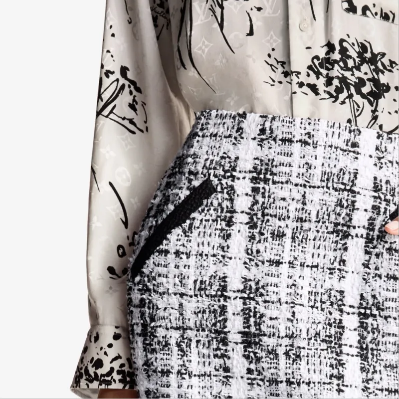 LOUIS VUITTON Casual Short Skirts Women's Black White-5