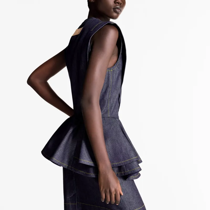 LOUIS VUITTON Denim Flounce Dress-2