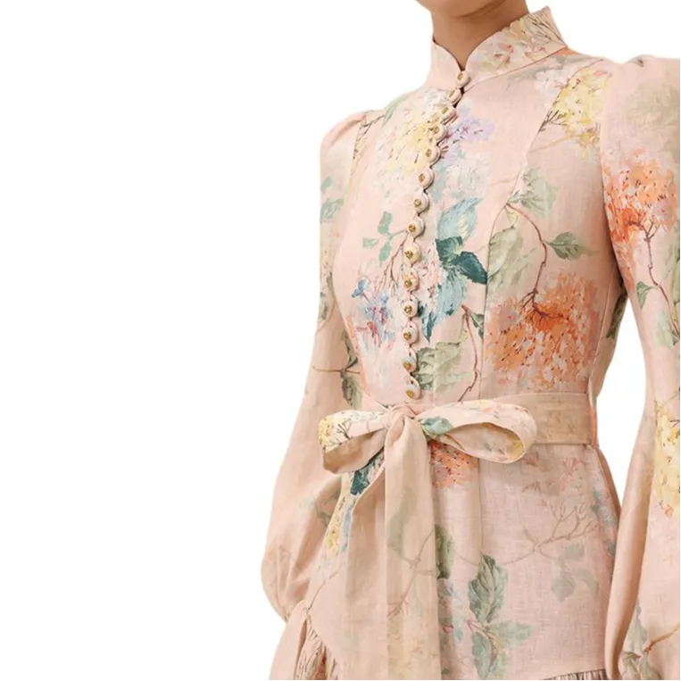 Zimmermann SS25 Long-Sleeved Dresses Women's Peach-4