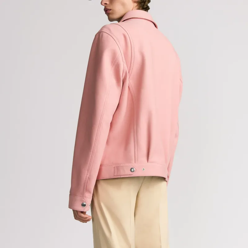 DIOR SS25 Leather Jacket Men's Pink-3