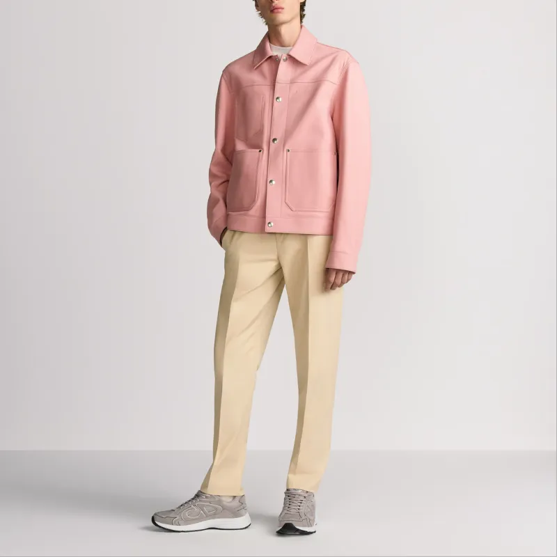 DIOR SS25 Leather Jacket Men's Pink-2
