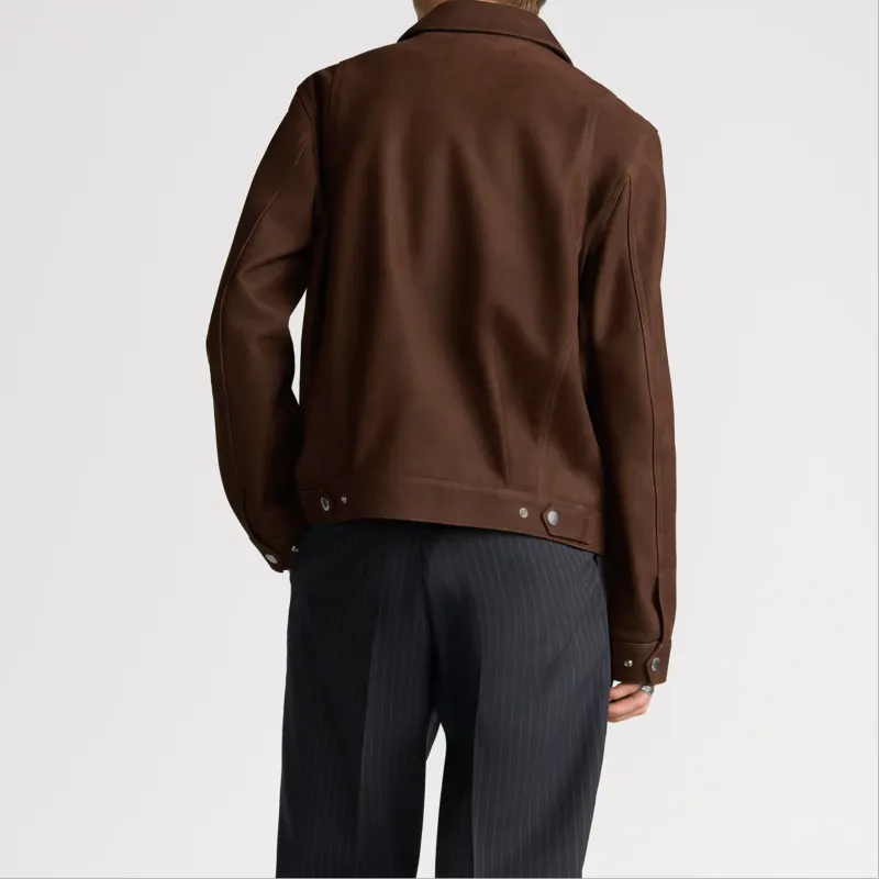DIOR SS25 Summer Men's Clothing Collection Leather Jacket Men's Brown-3