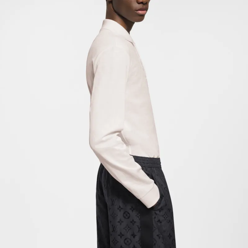 LOUIS VUITTON Damier Signature Long Sleeved Polo Shirt-3