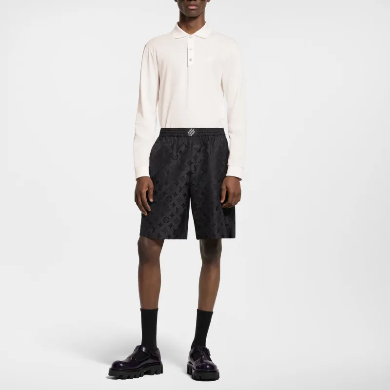 LOUIS VUITTON Damier Signature Long Sleeved Polo Shirt-1