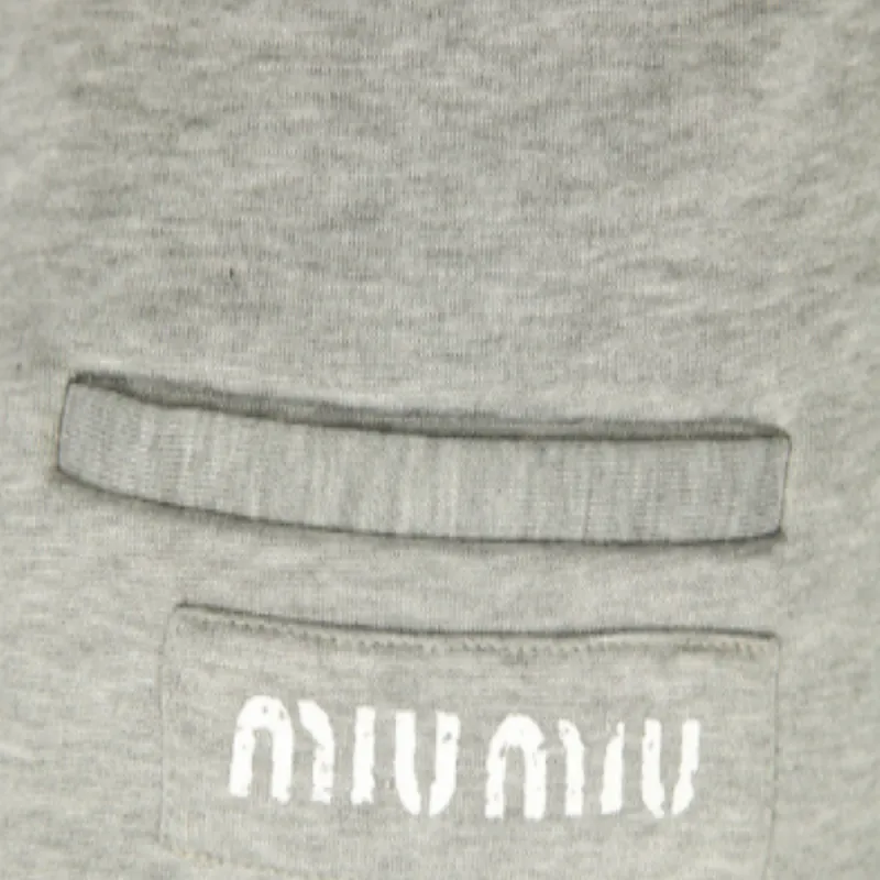 MIU MIU SS23 Knitted Sports Pants Women's Gray-1