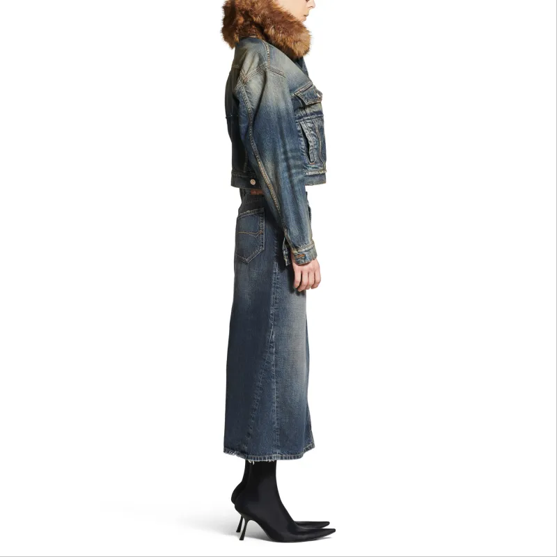 Balenciaga Denim Maxi Skirt-4