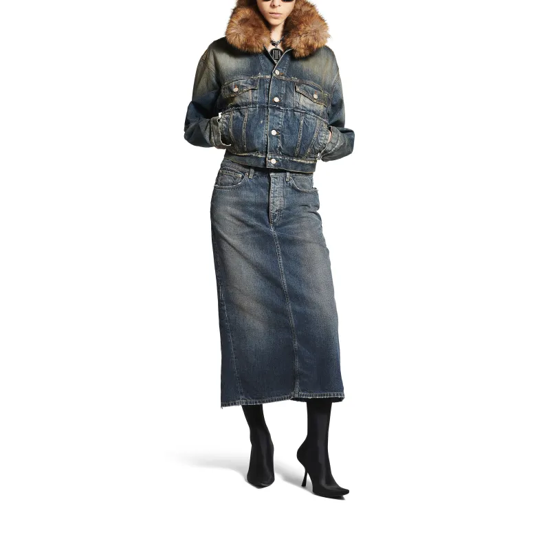 Balenciaga Denim Maxi Skirt-2