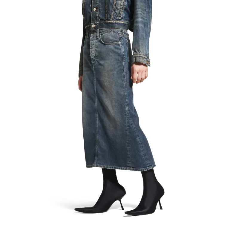 Balenciaga Denim Maxi Skirt-5