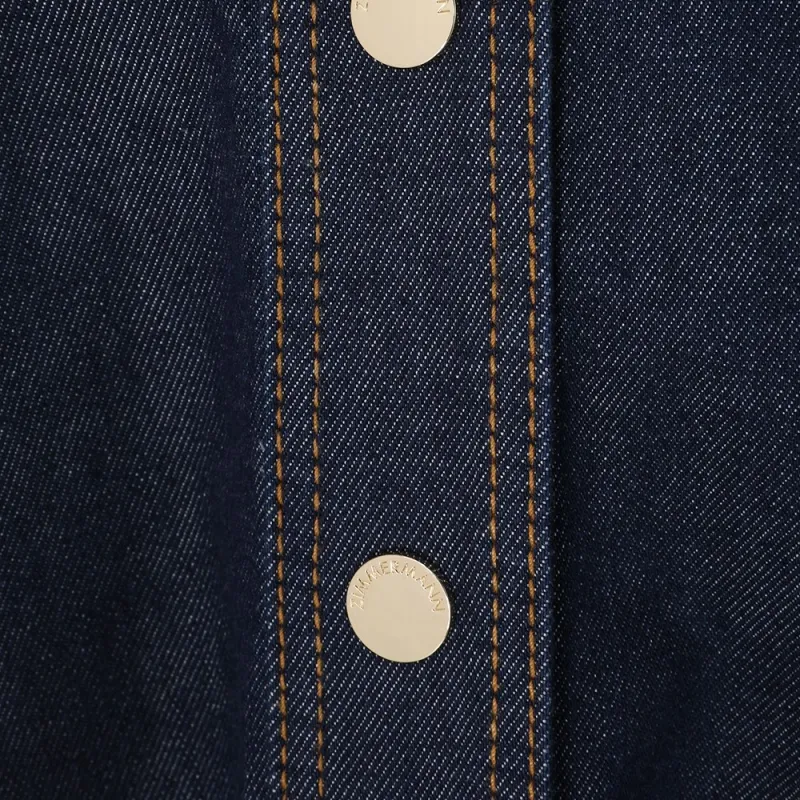 Zimmermann SS25 Denim Long Skirt Women's Ink Blue-5