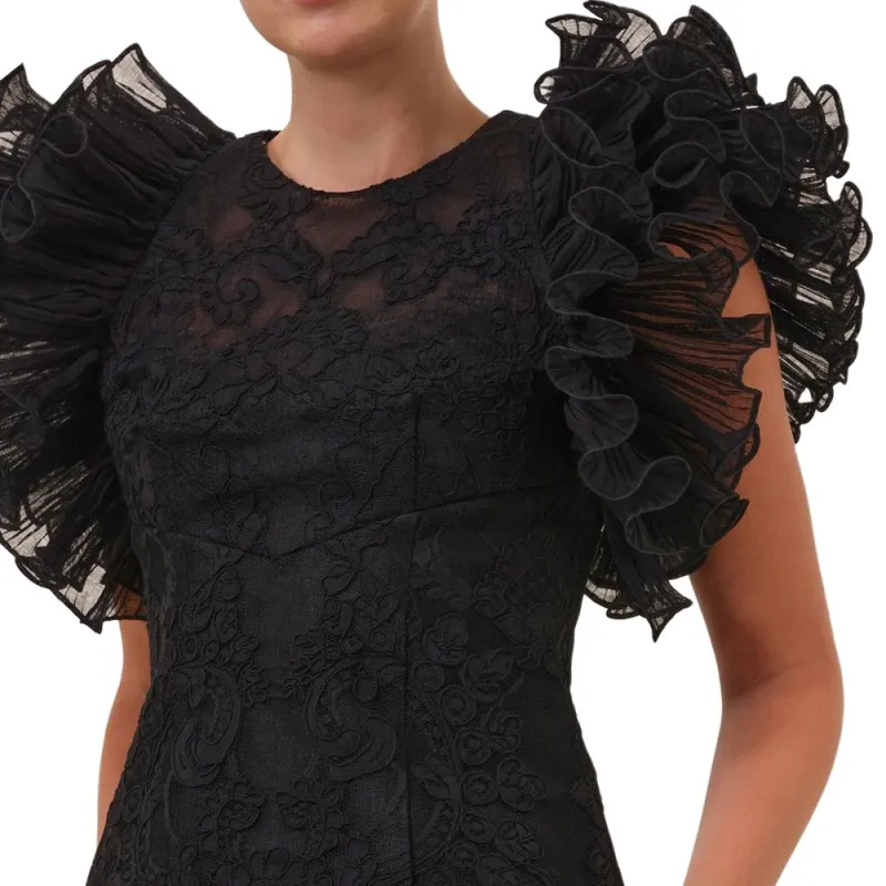 Zimmermann Ruffle Sleeve T Shirt Women's Black-6