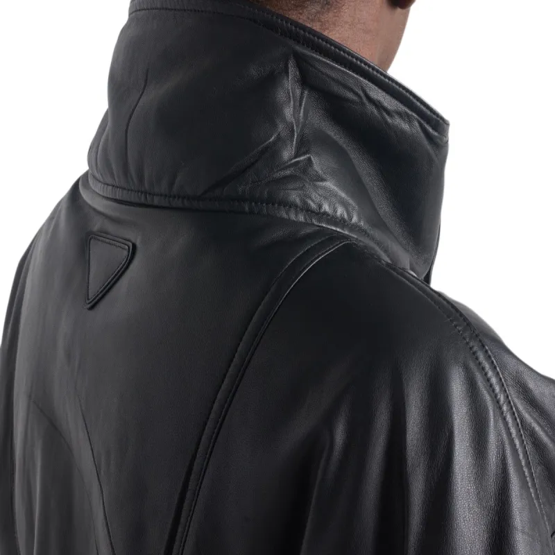 PRADA Leather Jacket Women's Black-5