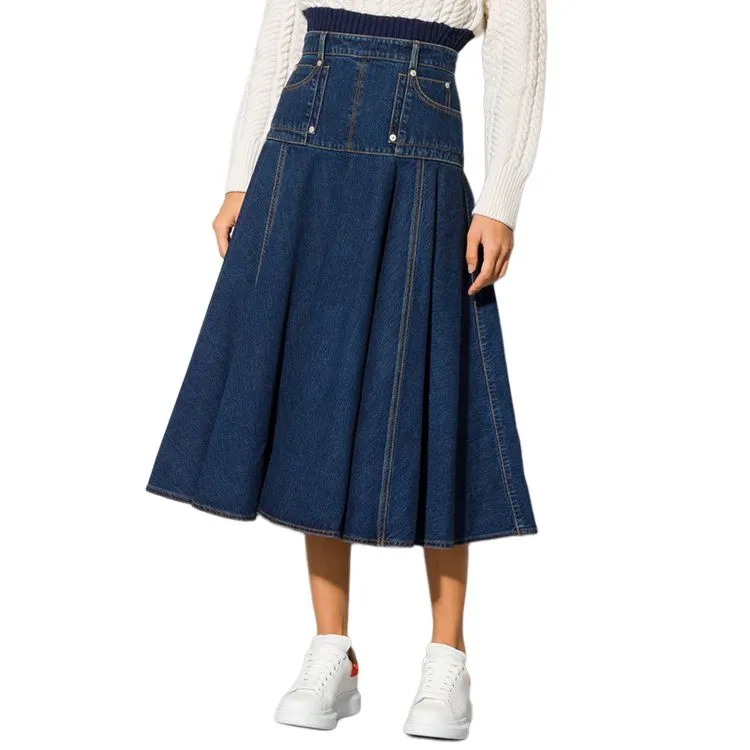 Alexander McQueen FW21 Denim Short Skirts Women's Blue-1