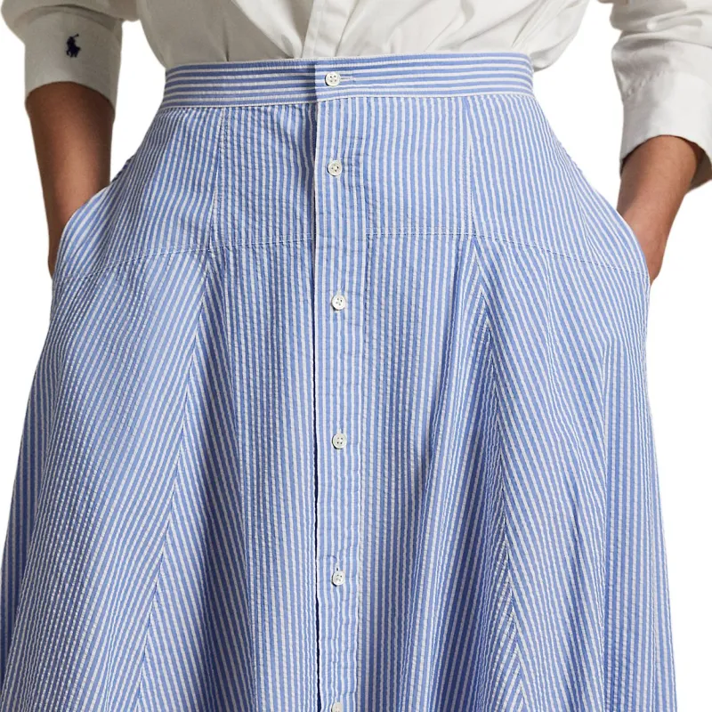 Polo Ralph Lauren Casual Long Skirt Women's Blue-4