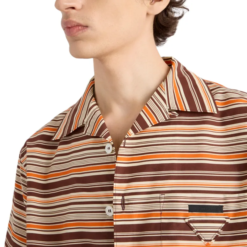 PRADA Striped Bowling Shirt-5