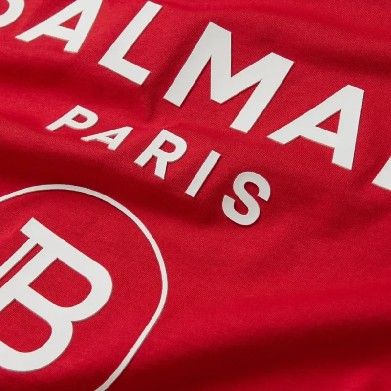 BALMAIN T Shirts Unisex Red-4