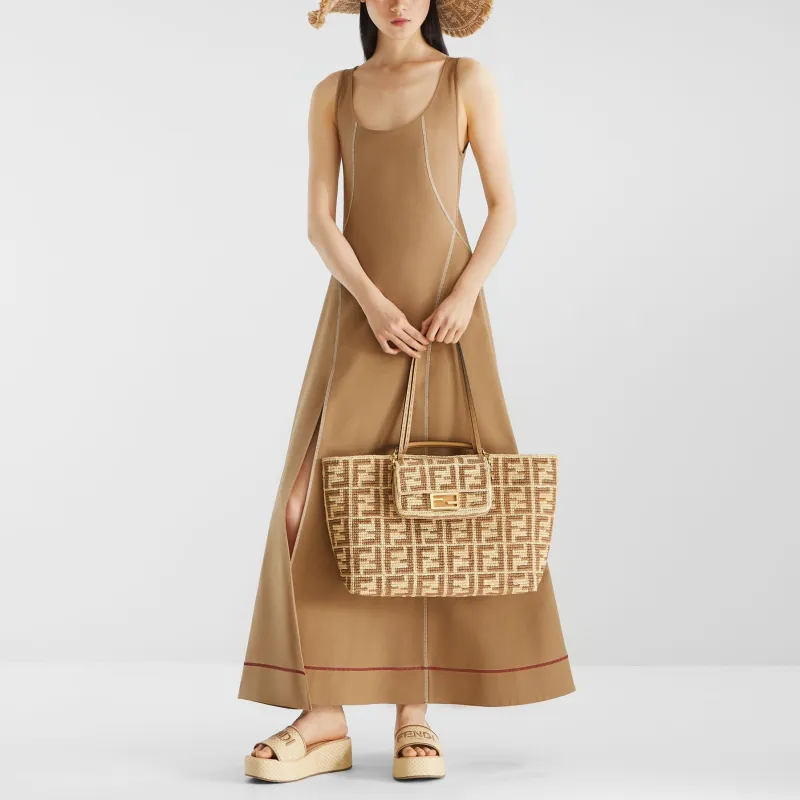 FENDI SS25 Sleeveless Dress Women's Beige-2