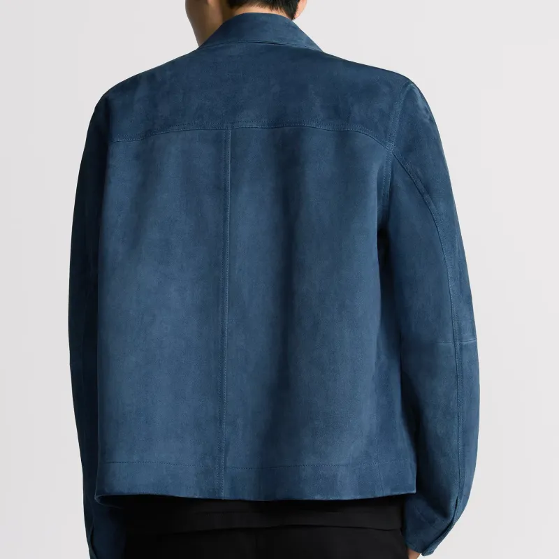DIOR FW25 Leather Jacket Men's Blue-3