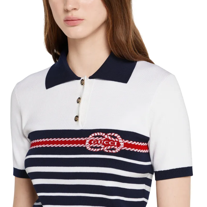GUCCI FW25 Polo Shirt Women's Blue-4